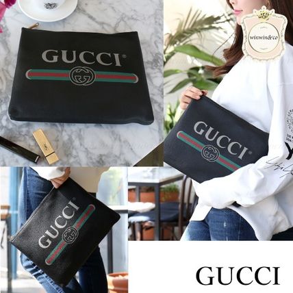 GUCCI Casual Style Leather Clutches 