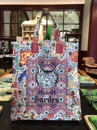 GUCCI 2020 SS Flower Patterns Casual Style Canvas A4 Other Animal Patterns 