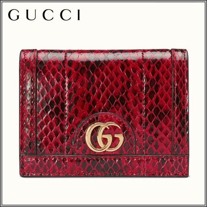 GUCCI Ophidia Ophidia Snakeskin Card Case Wallet 523155 LZXAG 6433 