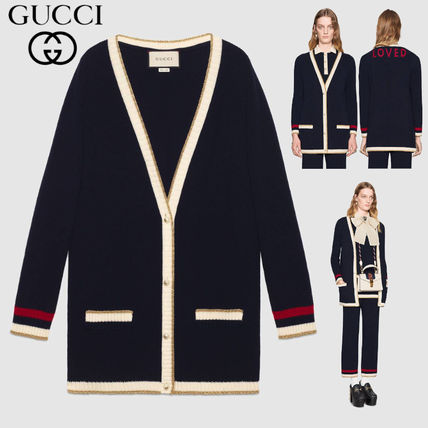 GUCCI 2019 SS Casual Style Rib Long Sleeves Cotton Medium Oversized 467691 X5T03 4057 