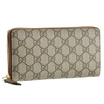 GUCCI GG Supreme Unisex Canvas Long Wallet Long Wallets 