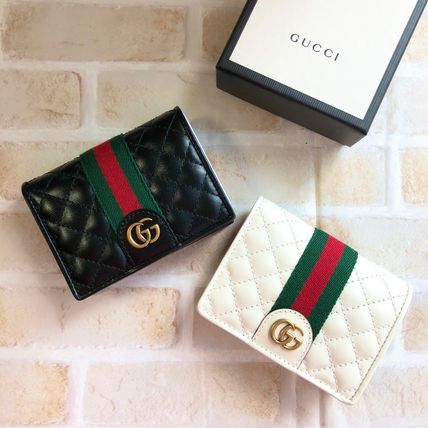 GUCCI Leather Small Wallet Logo Card Holders 