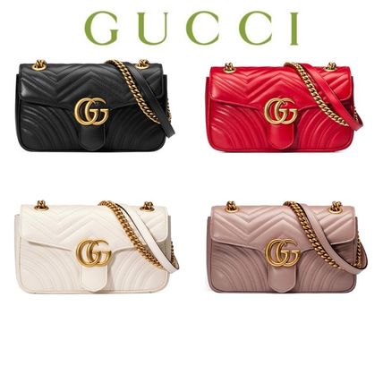 GUCCI GG Marmont 2020 SS Casual Style 2WAY Chain Plain Elegant Style Crossbody Logo 