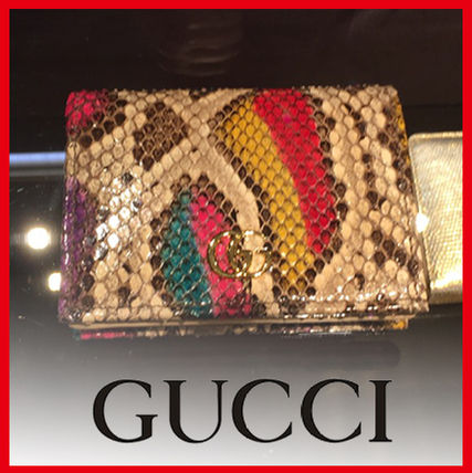 GUCCI 2019 SS Python Folding Wallet Folding Wallets 