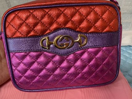 GUCCI Unisex Studded Logo Shoulder Bags 