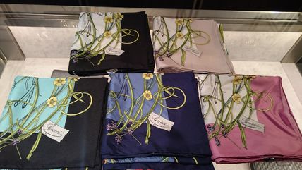 GUCCI Flower Patterns Casual Style Silk Elegant Style Logo