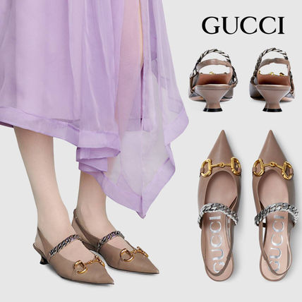 GUCCI 2020 SS Wedge Casual Style Street Style Plain Leather Party Style 