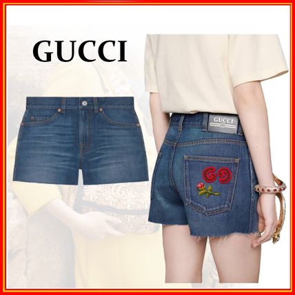 GUCCI Denim Shorts With Knit Patches 502798 XDATF 4206 