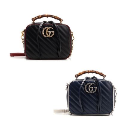 GUCCI GG Marmont 2020 SS Calfskin Street Style 2WAY Plain Elegant Style Logo Handbags 