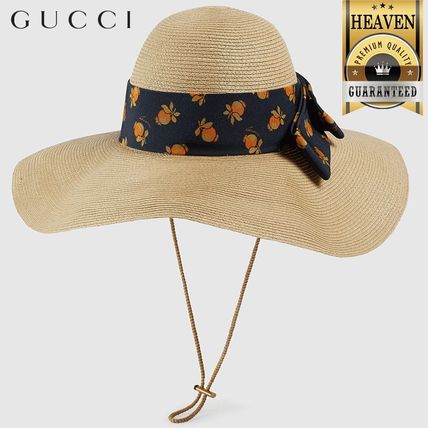 GUCCI 2020 21AW Straw Effect Wide Brim Hat 628550 3HK82 9268 