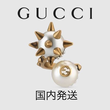 GUCCI 2018 19AW Ring With Double Glass Pearl 448798 J1D86 8082 