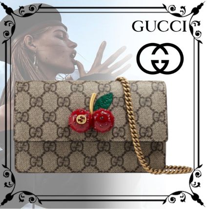 GUCCI Gg Supreme Mini Bag With Cherries 481291K9GXT8694 