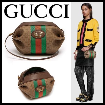 GUCCI GG Supreme 2019 SS Stripes Monogram Canvas Blended Fabrics 2WAY Crossbody