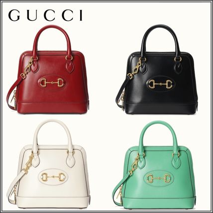 GUCCI 1955 Horsebit Canvas 2WAY Leather Crossbody Logo Handbags