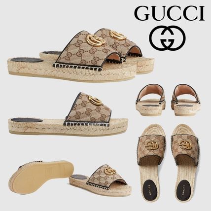 GUCCI 2020 SS WomenS Gg Matelasse Canvas Espadrille Sandal 620120 