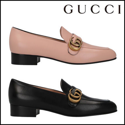 GUCCI 2020 SS Plain Leather Block Heels Office Style Formal Style 