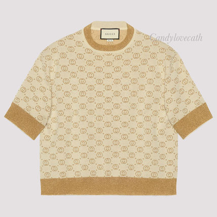 GUCCI 2020 SS Interlocking G Lame Wool Top 605920 XKAHT 8007 