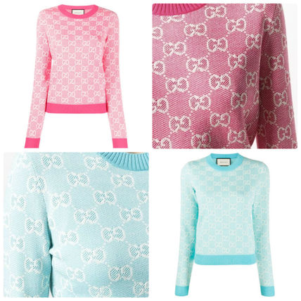 GUCCI 2020 21AW Logo V neckCrew neck