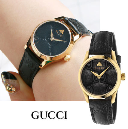 GUCCI Casual Style Unisex Street Style Leather Round Party Style 