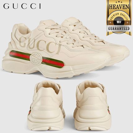 GUCCI RHYTON 2020 SS WomenS Rhyton Gucci Logo Leather Sneaker 528892 DRW00 9522 