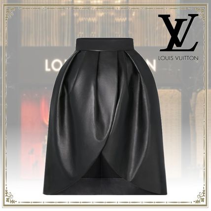 Louis Vuitton Casual Style Plain Leather Elegant Style Skirts 