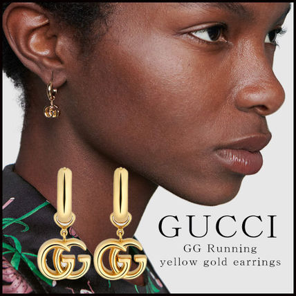 GUCCI 2020 SS Gg Running Yellow Gold Earrings 582017 J8500 8000 