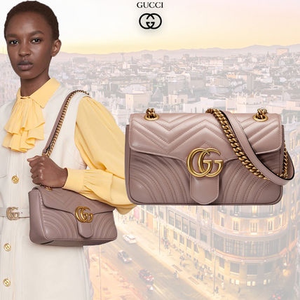 GUCCI GG Marmont 2020 SS Casual Style Leather Crossbody Logo Shoulder Bags 