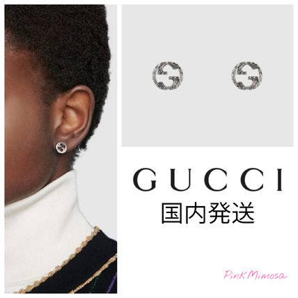 GUCCI 2019 20AW Interlocking G Earrings In Silver 457109 J8400 0811 