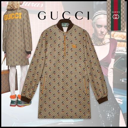 GUCCI 2020 SS Casual Style Long Sleeves Cotton Medium Dresses