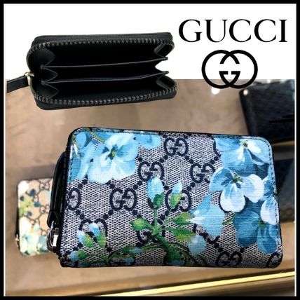 GUCCI Flower Patterns Monogram Unisex Long Wallet Logo Coin Cases 546354 KU2HN 8499 