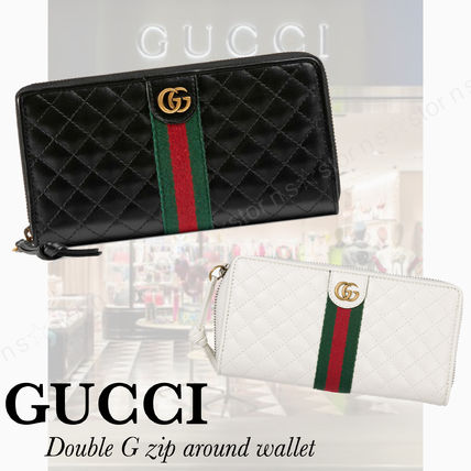 GUCCI 2019 SS Plain Leather Long Wallet Logo Long Wallets 536450 0YKBT 1060 