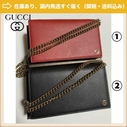 GUCCI Unisex Chain Leather Logo Shoulder Bags 466506CA00G 