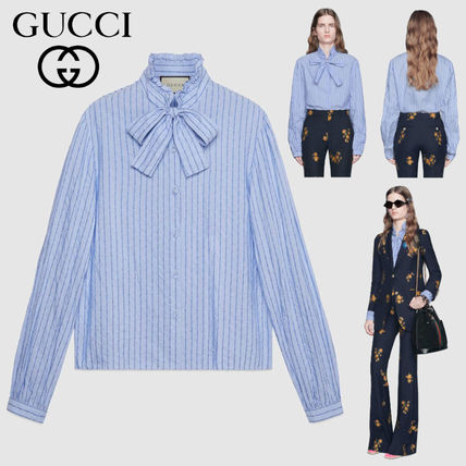 GUCCI 2019 SS Stripes Casual Style Long Sleeves Cotton Medium 545402 ZAAER 4159 