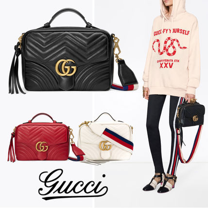 GUCCI 2018 19AW Stripes 2WAY Leather