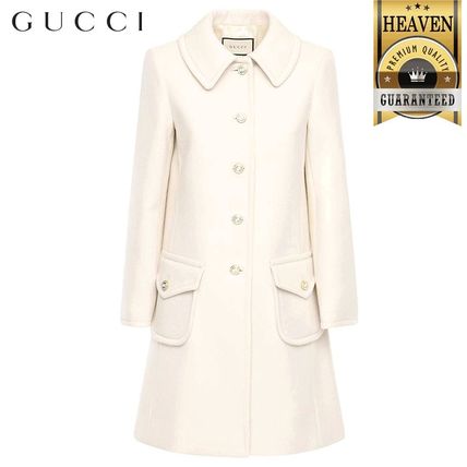 GUCCI 2020 21AW Wool Coat With Logo Buttons 626300 ZHW03 9205 