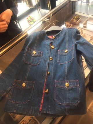 GUCCI 2019 20AW Casual Style Denim Plain Office Style Oversized Logo Jackets 561892XDAJV4100 