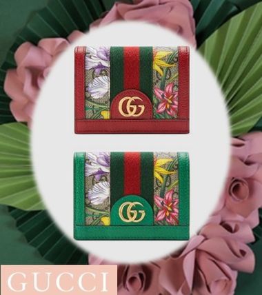 GUCCI Ophidia 2020 SS Plain Leather Folding Wallet Logo Folding Wallets 23155 92YBE 8709 