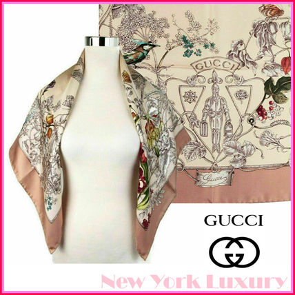 GUCCI Flower Patterns Casual Style Unisex Silk Party Style 494602 6562 