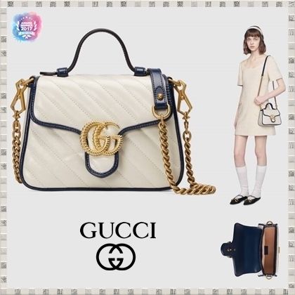 GUCCI GG Marmont 2020 21AW Gg Marmont Mini Top Handle Bag 5835710OLFX9085 