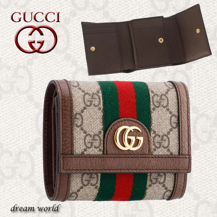 GUCCI Ophidia Leather Folding Wallet Folding Wallets 