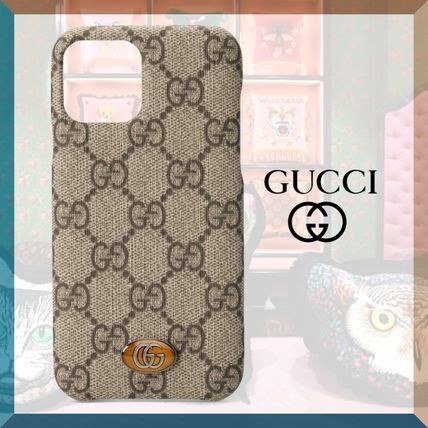 GUCCI GG Supreme 2020 SS Monogram Unisex iPhone 11 Pro Smart Phone Cases