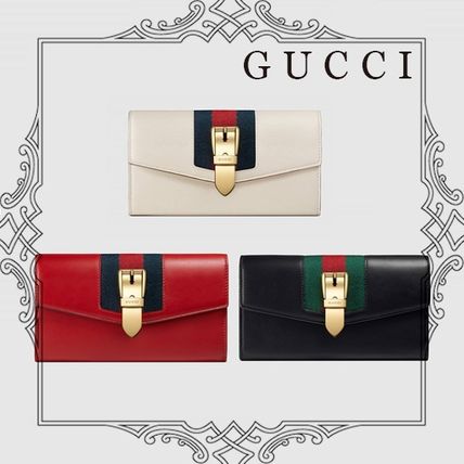GUCCI Sylvie 2018 19AW Sylvie Leather Continental Wallet