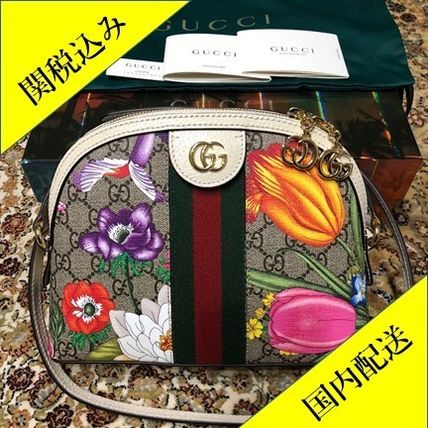 GUCCI Ophidia Flower Patterns Monogram Shoulder Bags 