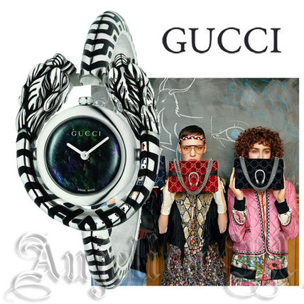 GUCCI 2018 19AW Casual Style Round Quartz Watches Stainless Analog Watches 