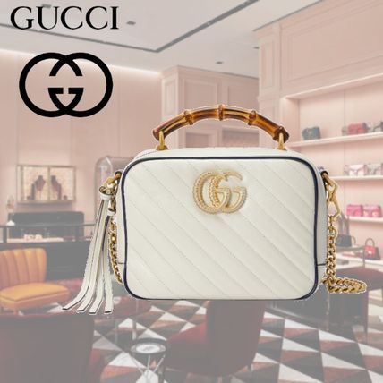 GUCCI 2020 21AW Gg Marmont Small Shoulder Bag With Bamboo 602270 0OLFX 9085 