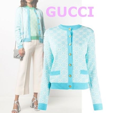 GUCCI Street Style Logo Cardigans 