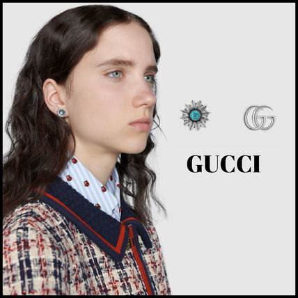 GUCCI Double G Flower Stud Earrings Style 527344 I5569 8183 