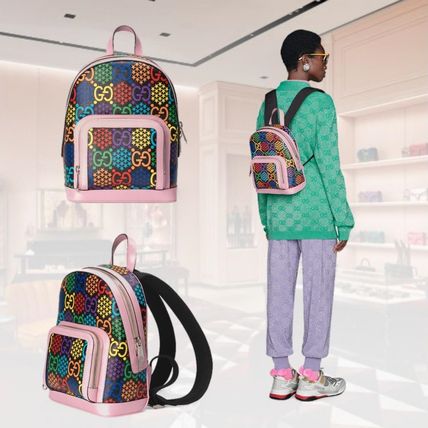 GUCCI 2020 Cruise Star Casual Style Unisex A4 Leather Logo Backpacks 601296 HPUEN 1191 