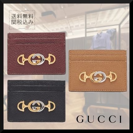 GUCCI Leather Logo Card Holders 
