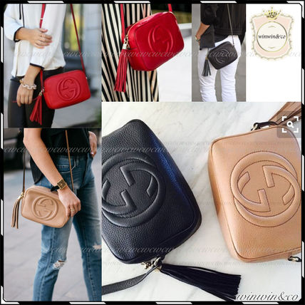 GUCCI Soho 2017 SS Casual Style Plain Leather Crossbody Shoulder Bags 